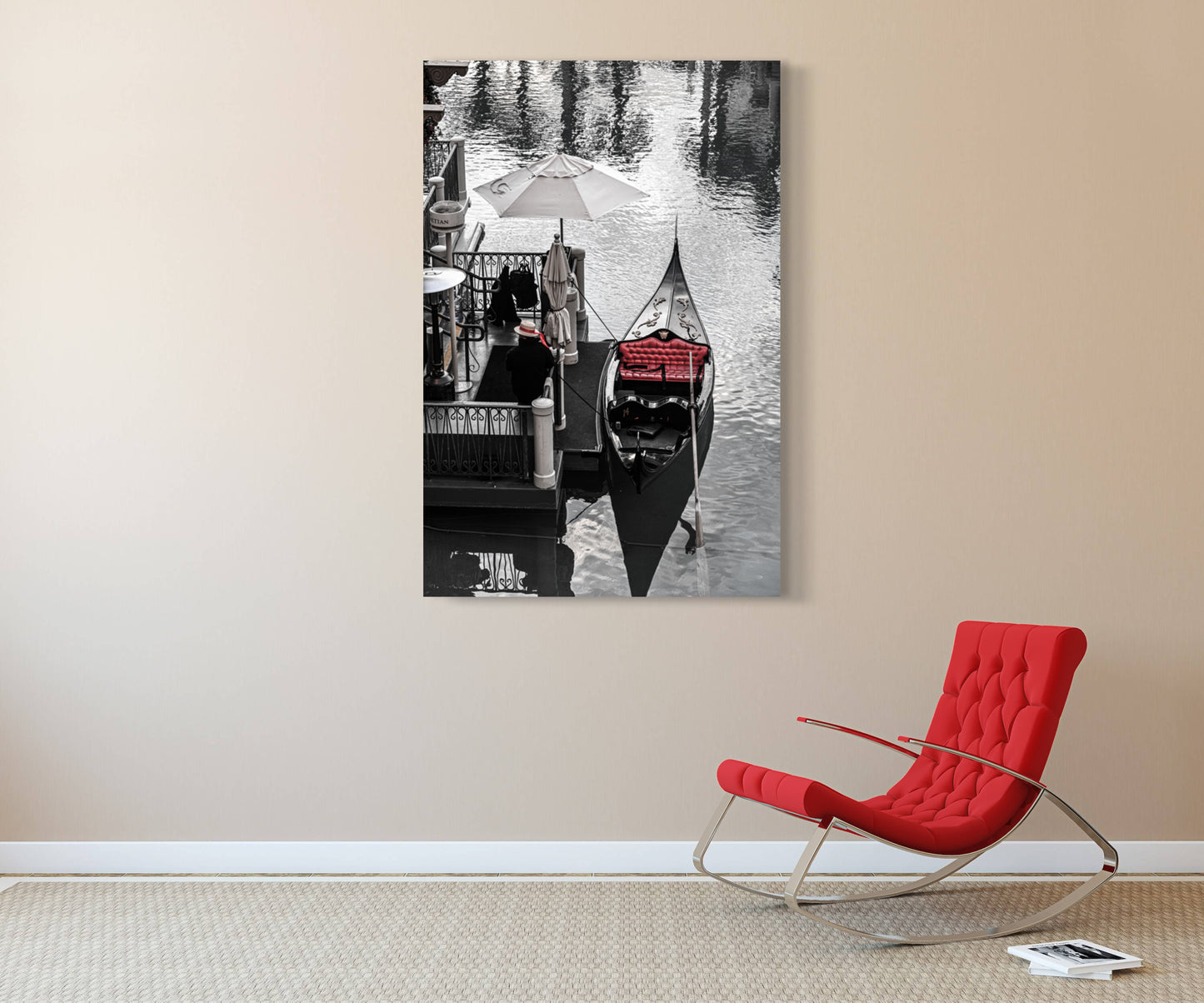 Travel Las Vegas gondola on the water photography print canvas on wall