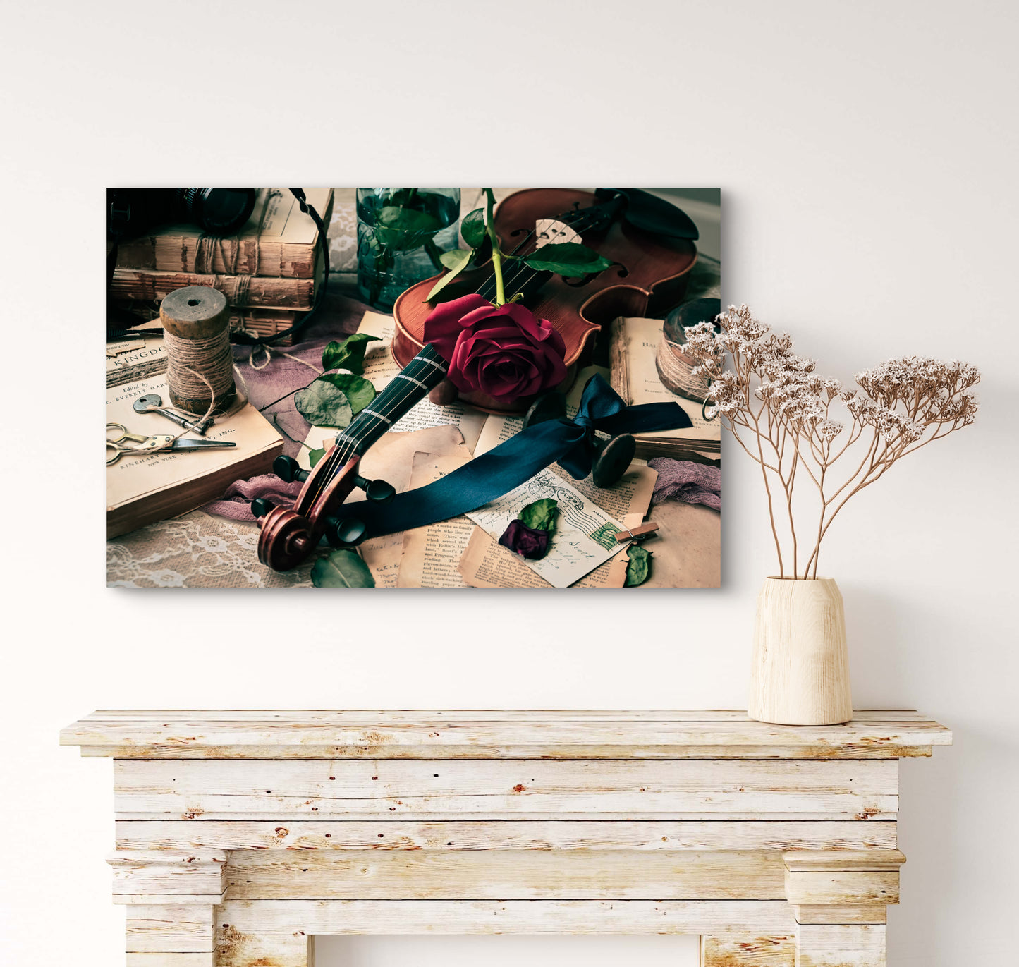 canvas mockup displayed on wall