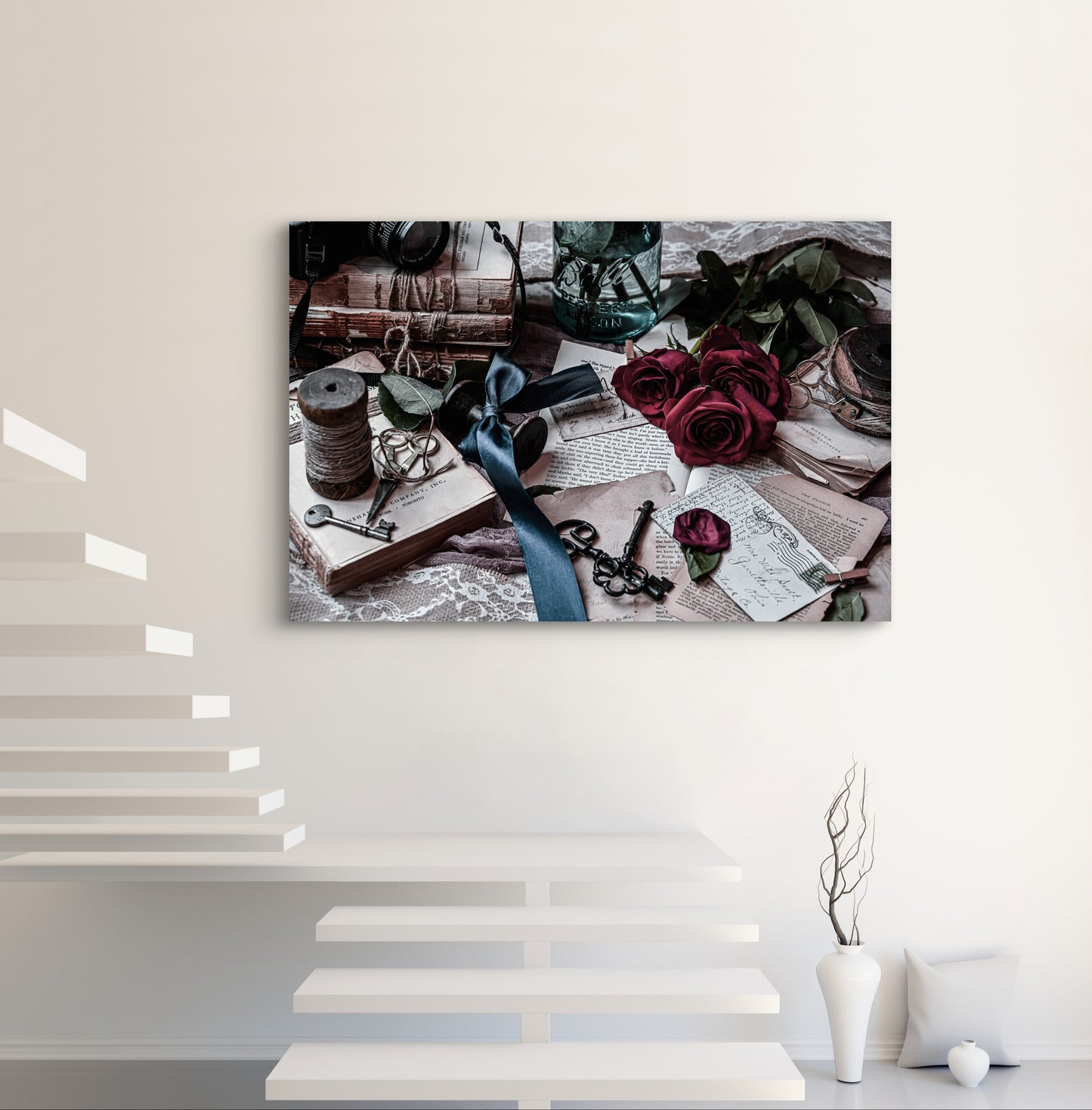 canvas mockup displayed on wall