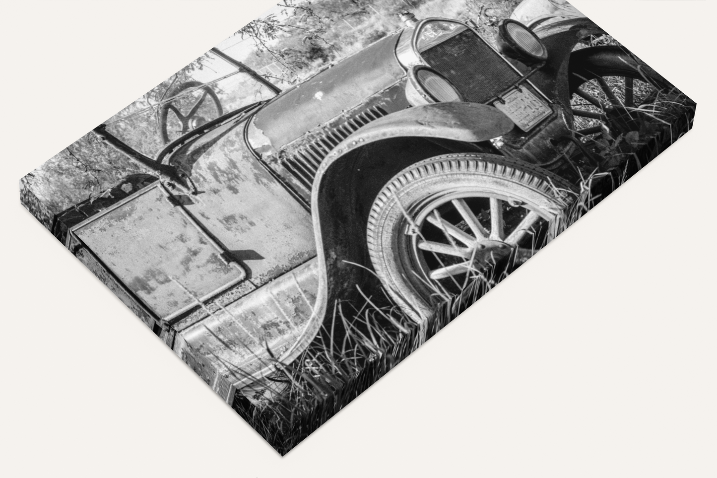 Travel antique car junkyard photography canvas print