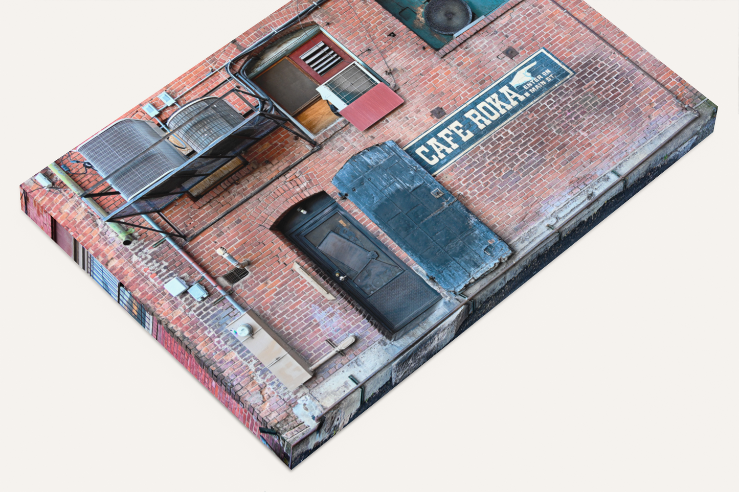 Travel brick building street view photography canvas print