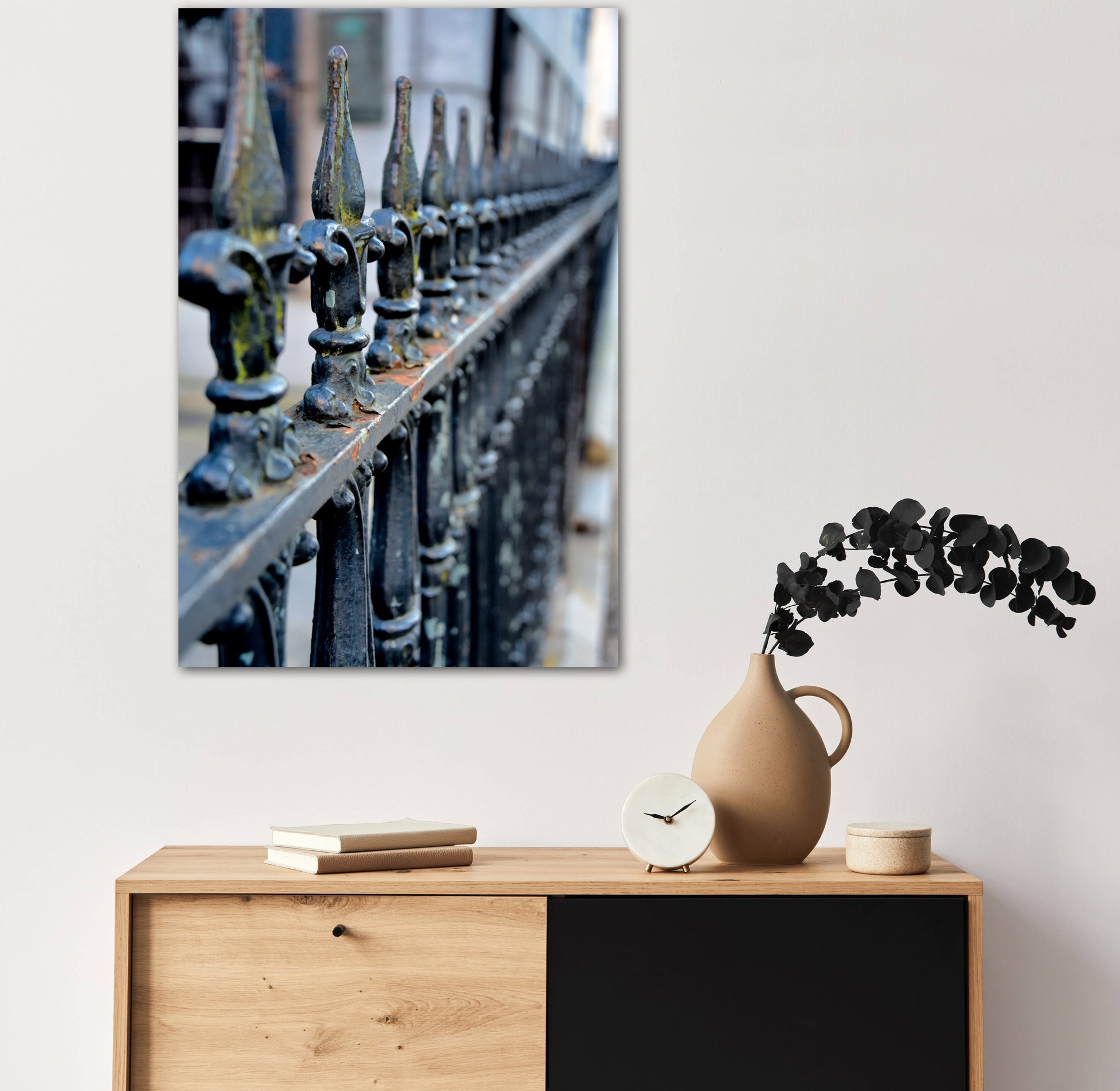 Travel Savannah street fence photography canvas print on wall
