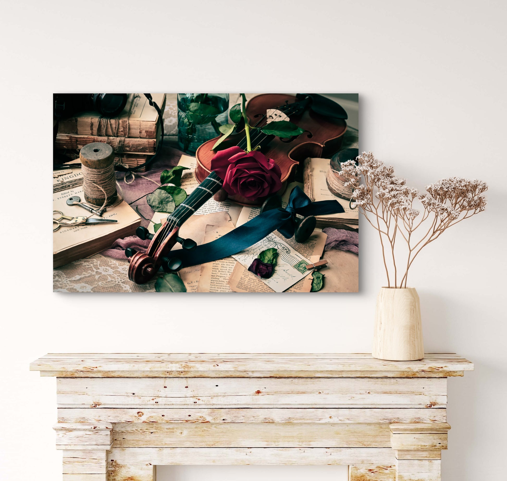 canvas mockup displayed on wall