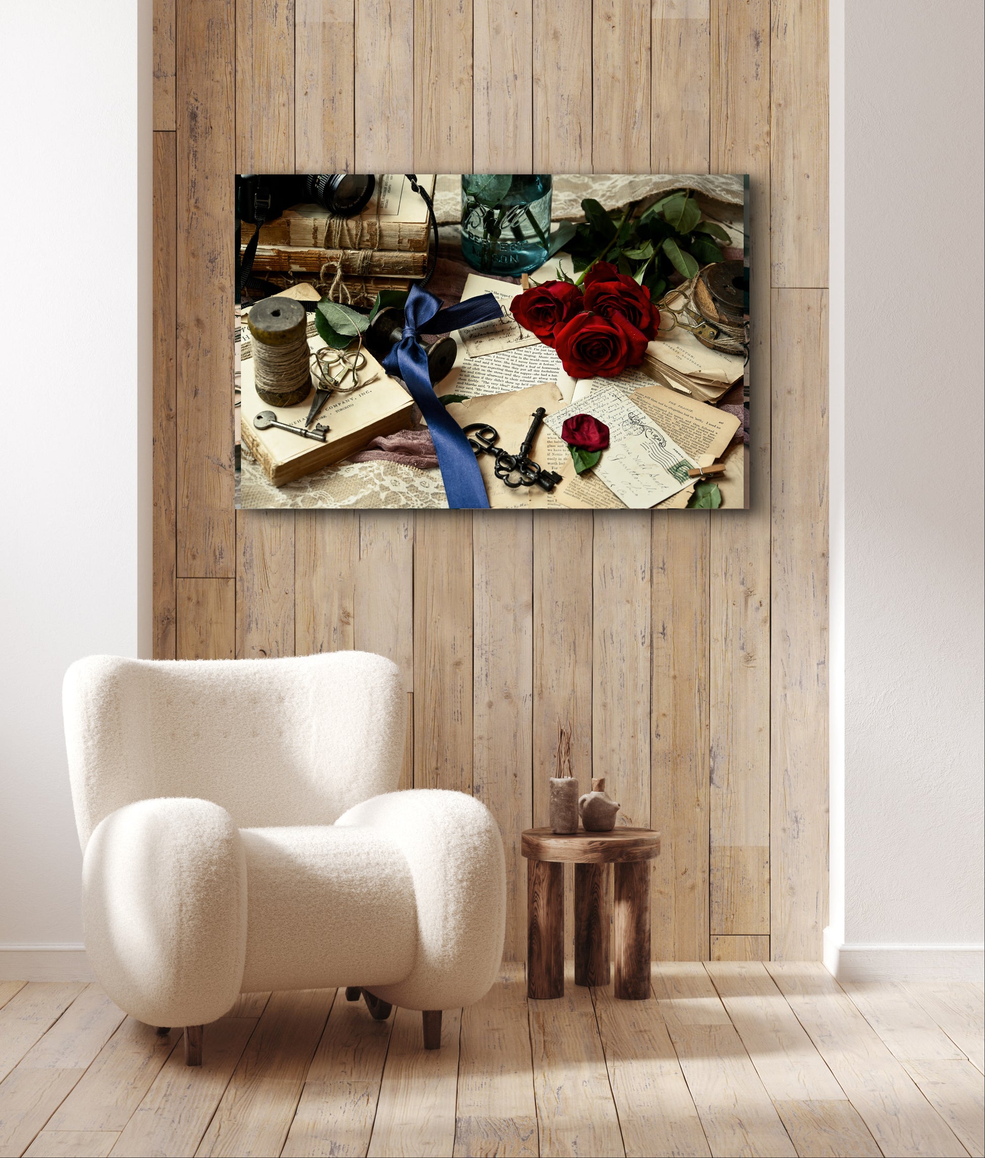 canvas mockup displayed on wall