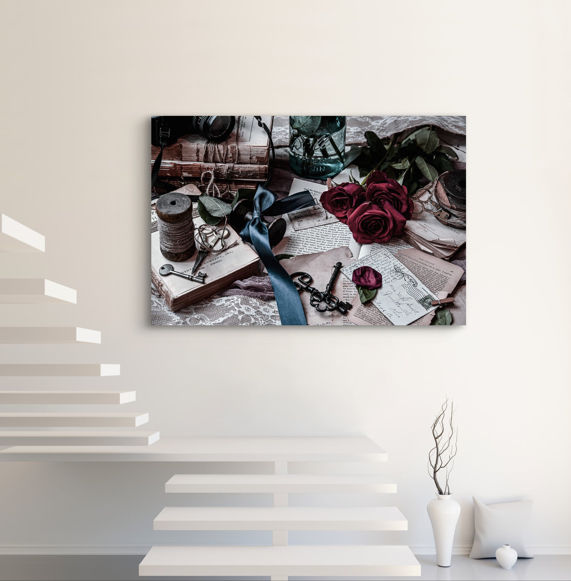 canvas mockup displayed on wall