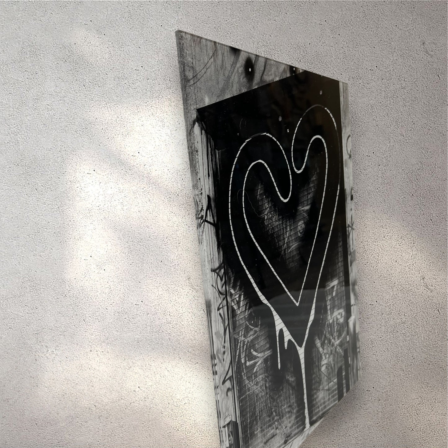 Travel Tampa streetview heart graffiti acrylic photography print side view