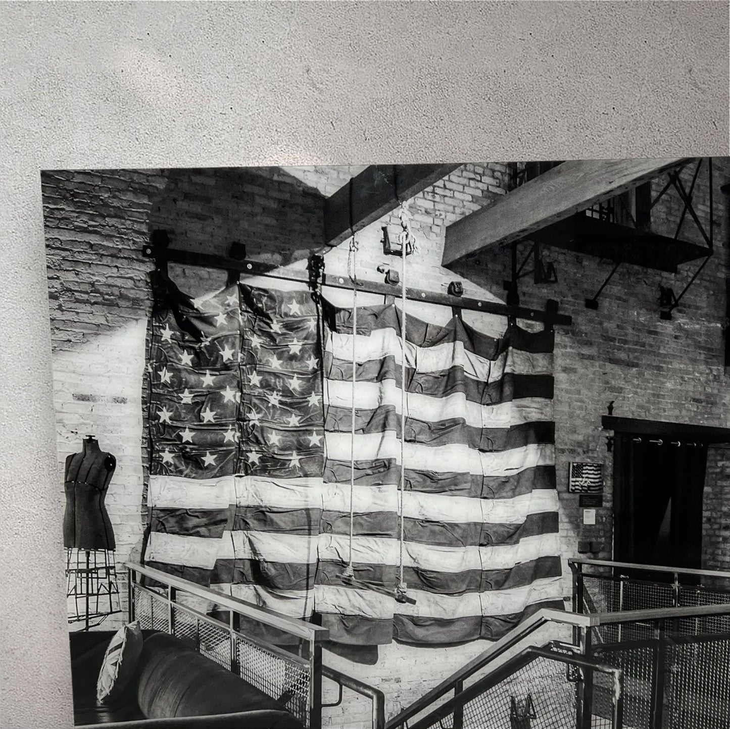 Industrial American flag travel photography acrylic print
