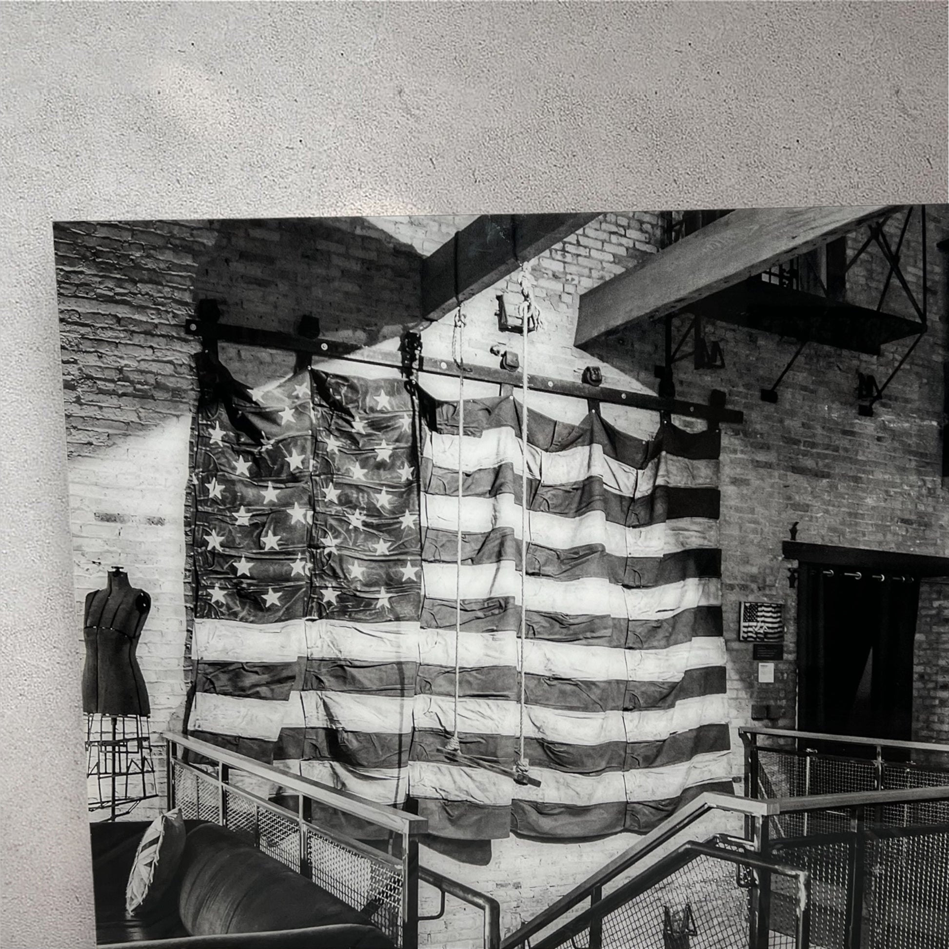 Industrial American flag travel photography acrylic print
