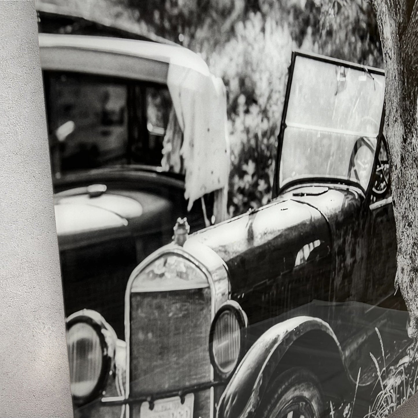 Travel antique car junkyard photography acrylic print side view