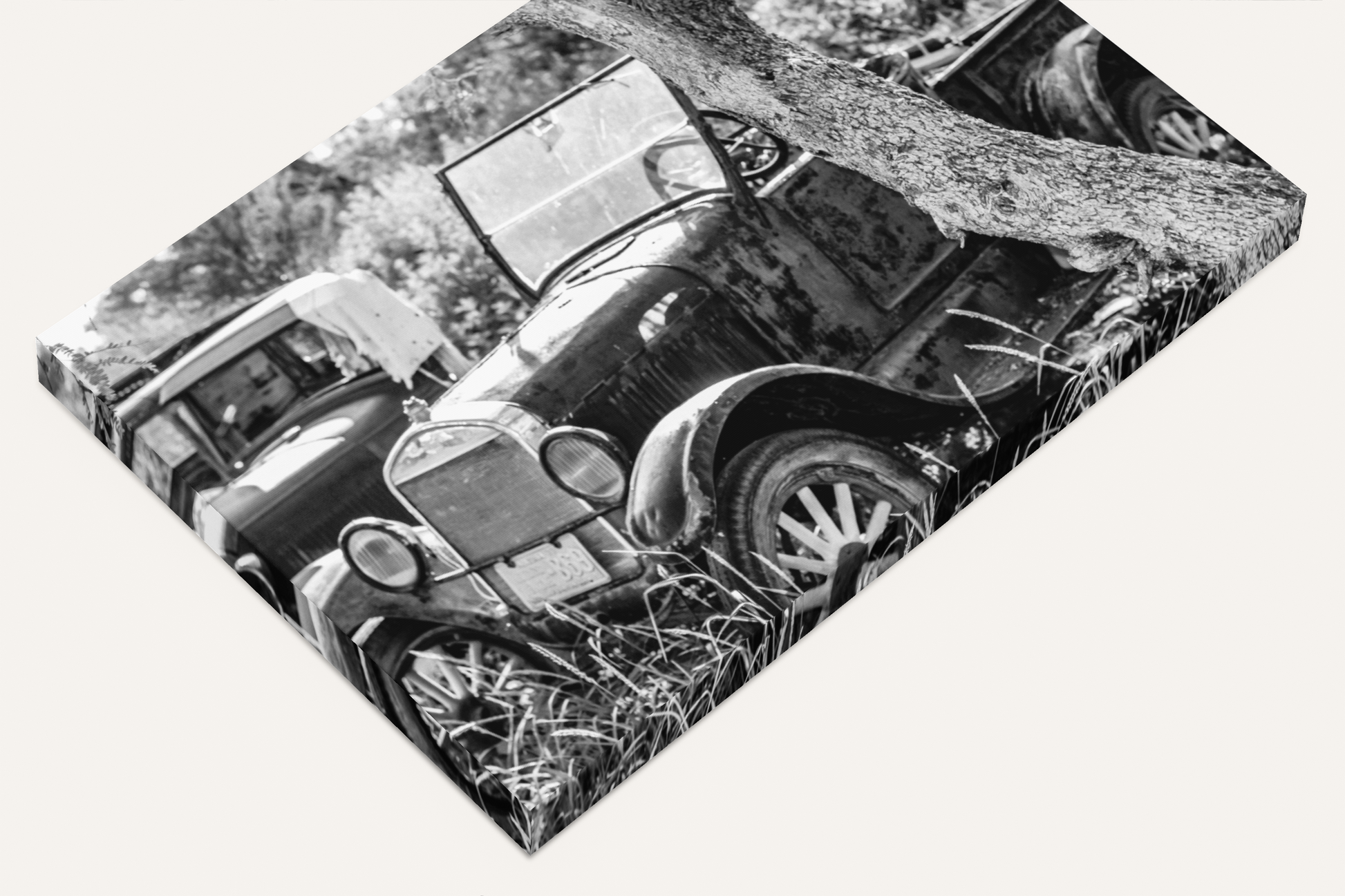 Travel antique car junkyard photography canvas print