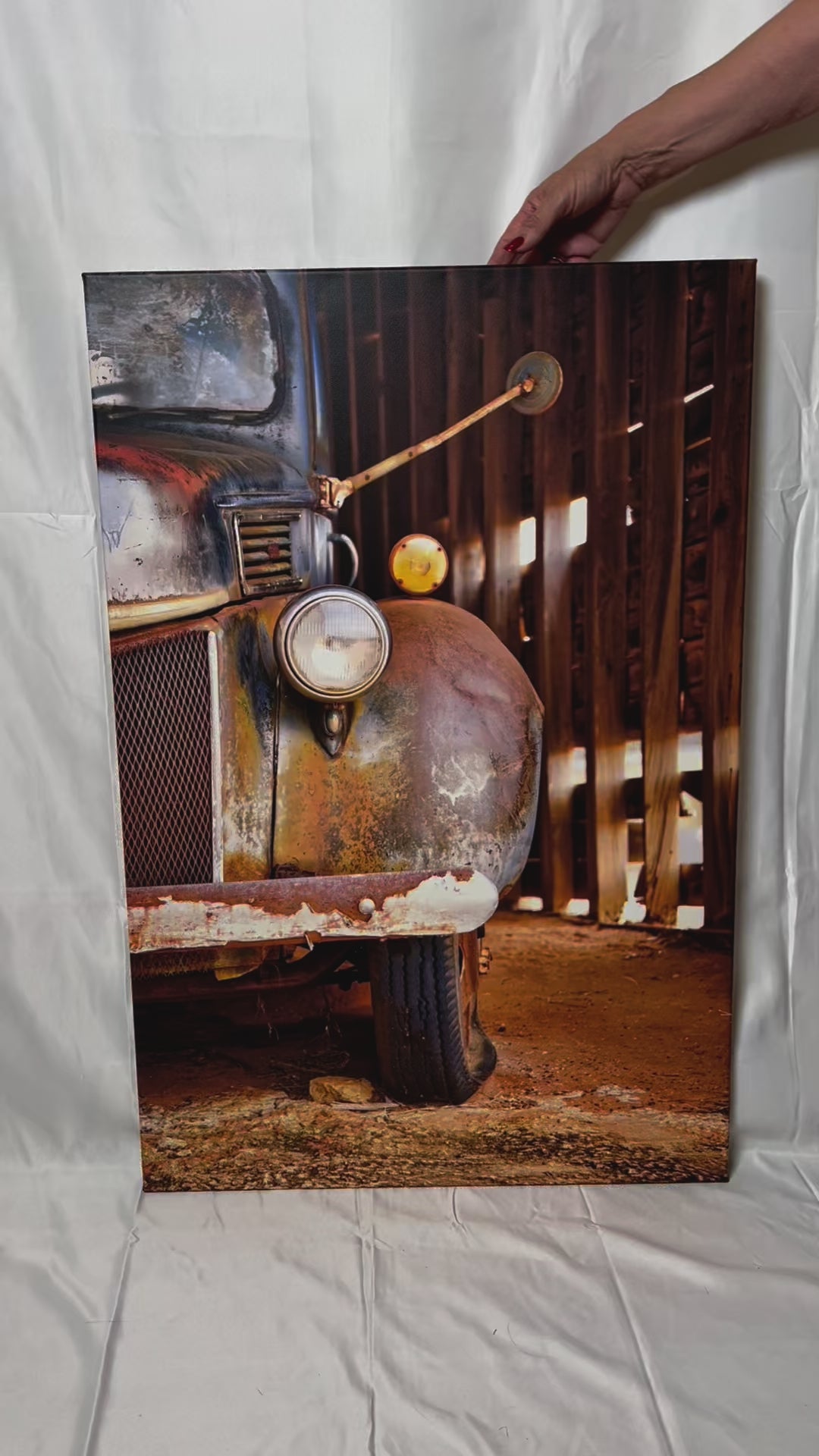 Rustic old Ford truck barn photography canvas print video preview